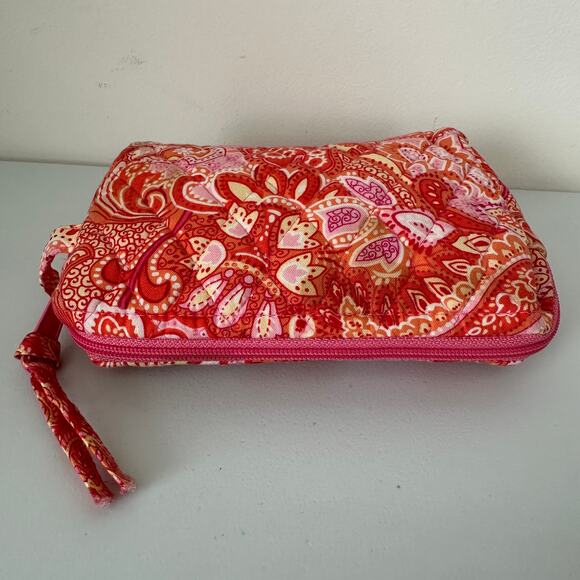 Vera Bradley Vintage Sherbet Medium Zip Cosmetic Lined Make-Up Toiletry Bag - Picture 6 of 7